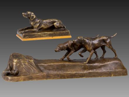 543. tétel, Friedrich Gornik - Szecessziós íróasztal garnitúra