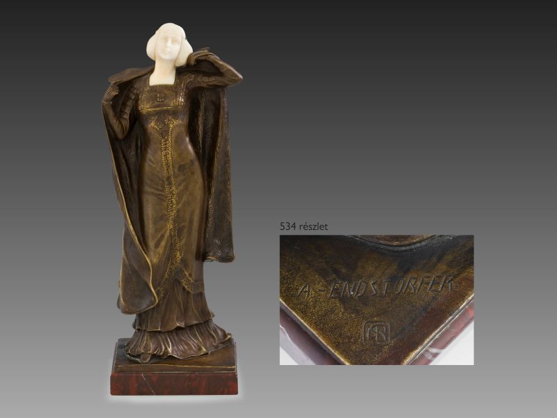 534. tétel, Anton Endstorfer - Fiatal lány szecessziós ruhában