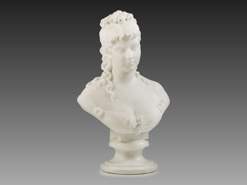 533. tétel, Joseph von Kopf  -  Fiatal leány mellszobra