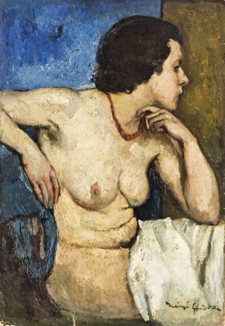 87. tétel, Akt korall nyakékkel, 1910 körül