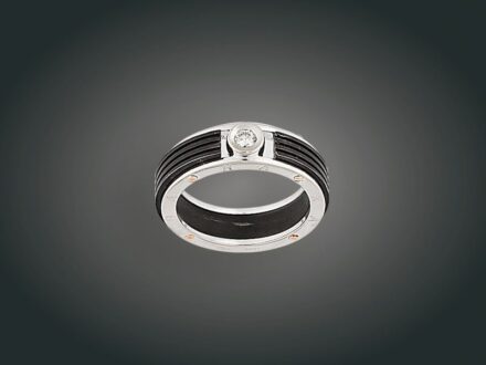 110. tétel, Gyűrű, Baraka, 18 k au, 1 bril. cca. 0,08 ct, 8,5 g