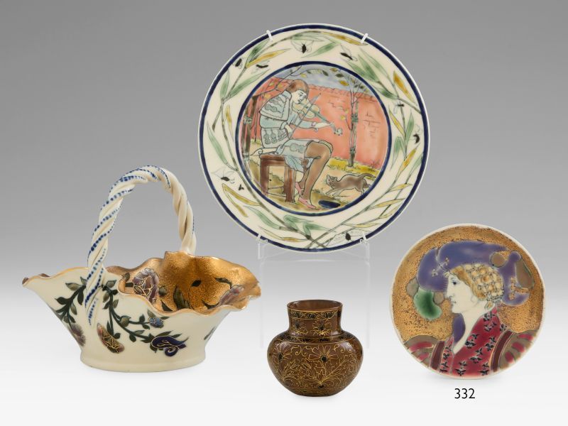 332. tétel, Zsolnay dísztányér - reneszánsz portréval