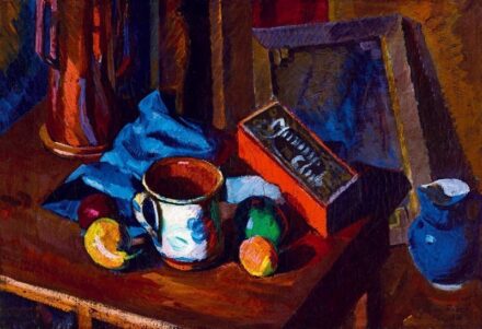 134. tétel, Műtermi csendélet kék kancsóval, 1919
