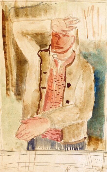 132. tétel, Fölemelt karú önarckép, 1933