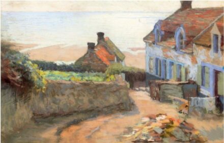 119. tétel, Házak a tengerparton (Normandiai tengerpart), 1910 körül