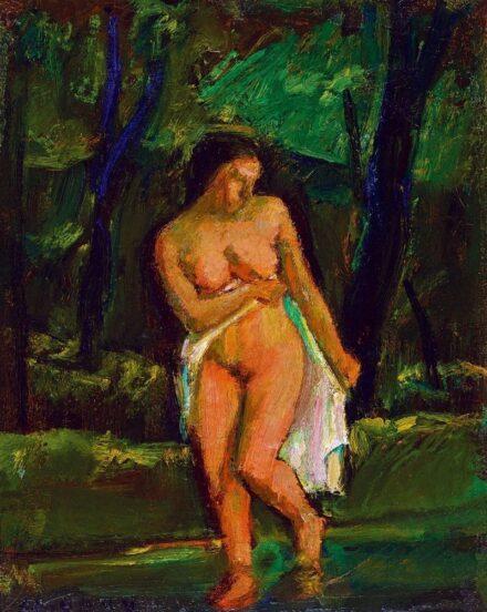 106. tétel, Szabadban (Fürdőző nő), 1920 körül