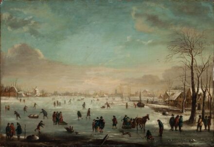 262. tétel, Holland festő, 19. sz.: Téli örömök