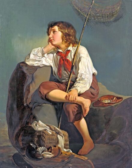 254. tétel, Bécsi festő, 19. sz. első fele: Halászfiú arcképe