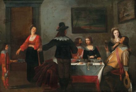 190. tétel, Laemen, Christoffel Jacobsz van der (Brüsszel, 1606/15-Antwerpen, 1651) követője, 17. sz.: Asztaltársaság
