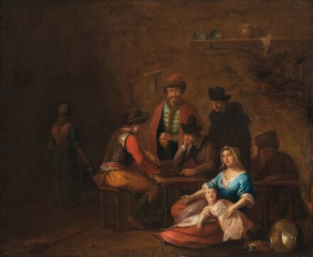 186. tétel, Közép-európai festő, 18. sz.: Ostáblázók