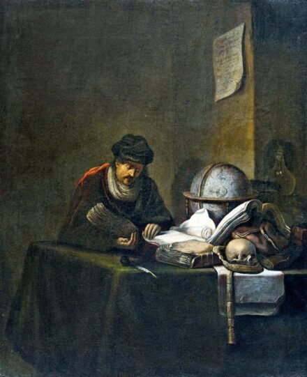 175. tétel, Dou, Gérard (Leiden, 1613-Leiden, 1675) után, 18. sz. második fele: Alkimista