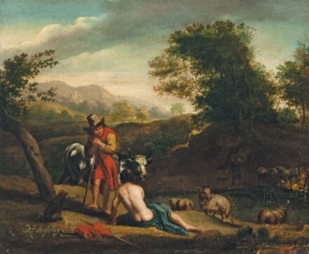 158. tétel, Beschey, J. F. jelzéssel, 18. sz. második fele: Pásztorjelenet