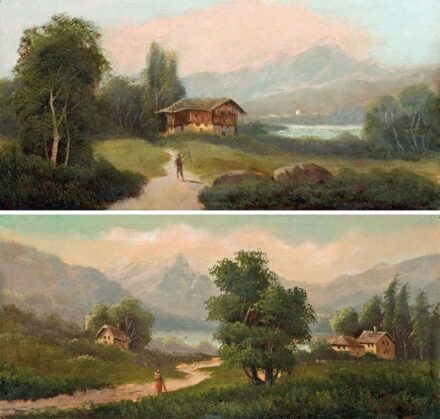 59. tétel, Alpesi táj alakokkal (párkép)