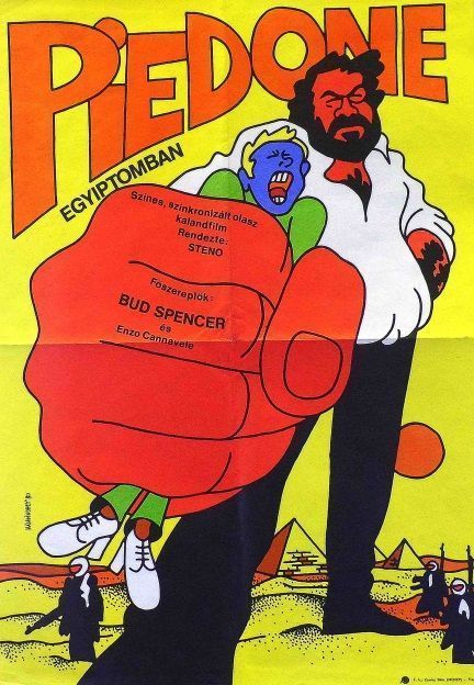 124. tétel, Piedone Egyiptomban  Piedone d'Egitto  1981  olasz  Kálmánchey Zoltán (graf.)  Steno (rend.)  cca. 420 × 594 mm