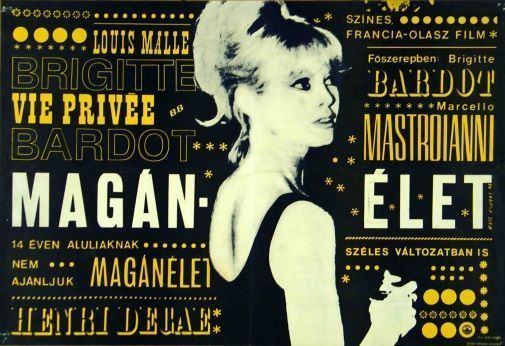 90. tétel, Magánélet  Vie privée  1964  francia-olasz  Máté András (graf.)  Louis Malle (rend.)  cca. 841 × 1189 mm