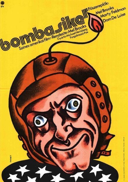 56. tétel, Bombasiker  Silent Movie   1977  amerikai  Kálmánchey (graf.)  Mel Brooks (rend.)  cca. 420 × 594 mm