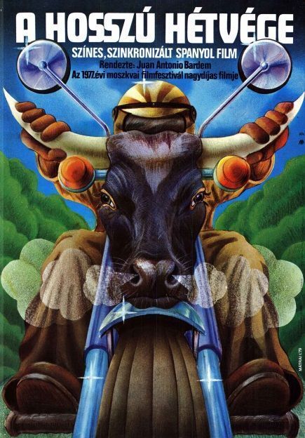 10. tétel, A hosszú hétvége  El puente  1979  spanyol   Mátrai István (graf.)  Juan Antonio Bardem (rend.)  cca. 420 × 594 mm