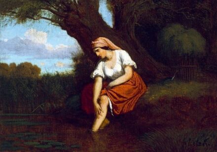 111. tétel, Lány a patakparton, 1860 körül