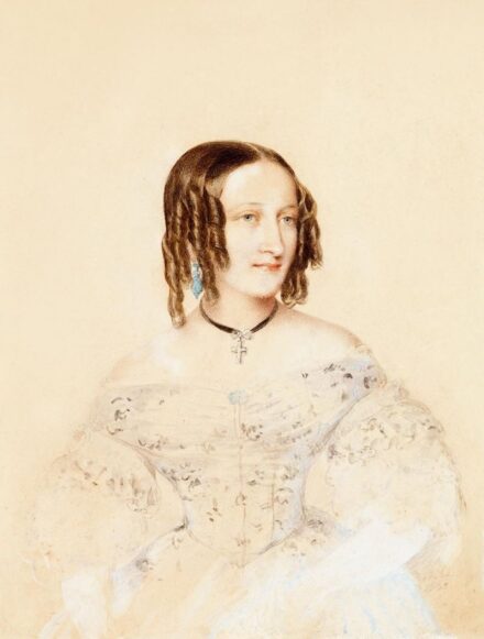 69. tétel, Arisztokrata hölgy fehér ruhában (Gróf Desewffy Emilné), 1838