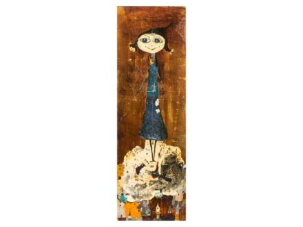 352. tétel, Bornemisza László  Tiszadada, 1910 - Budapest, 1995  Meseváros  Olaj, farost   50 × 16 cm  Jelezve jobbra fent:  Bornemisza