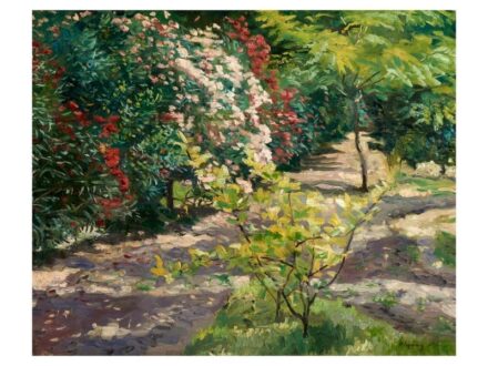 283. tétel, Olgyay Ferenc  Jászberény, 1872 - Budapest, 1939  Park  Olaj, vászon  52 × 64 cm  Jelezve jobbra lent:  Olgyay F.