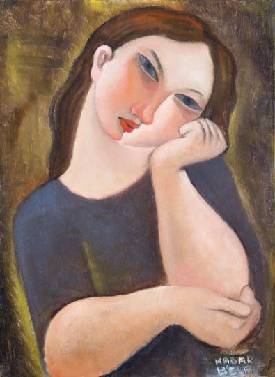 189. tétel, Könyöklő lány