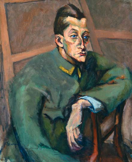 129. tétel, Gross Andor-portré (Gross András főhadnagy arcképe) 1913 körül