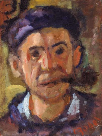 113. tétel, Önarckép pipával, 1940 körül