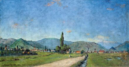 262. tétel, Sztelek Norbert (1884-1956): Nagybánya látképe, 1933