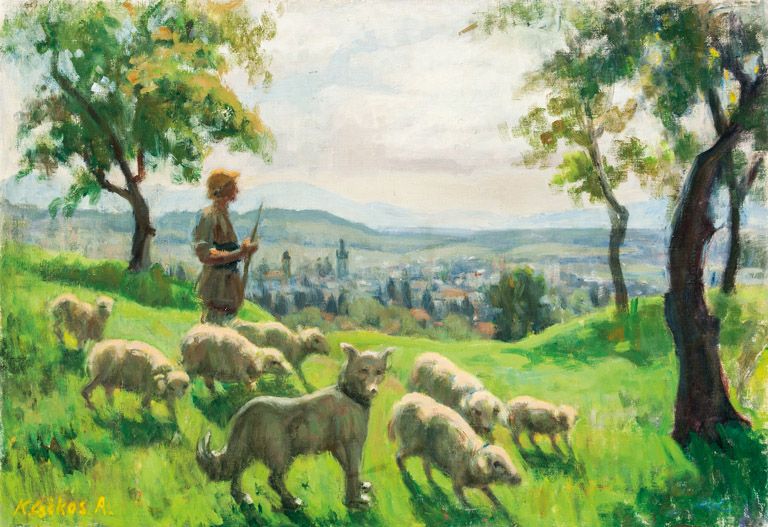 260. tétel, Csikós Antónia, Krizsán Jánosné (1887-1987): Legeltetés