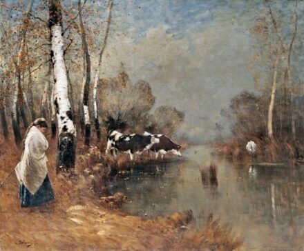192. tétel, K. Spányi Béla (1852-1914): Itatás