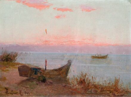 189. tétel, Zeller Mihály (1859-?): Balatoni naplemente, 1901