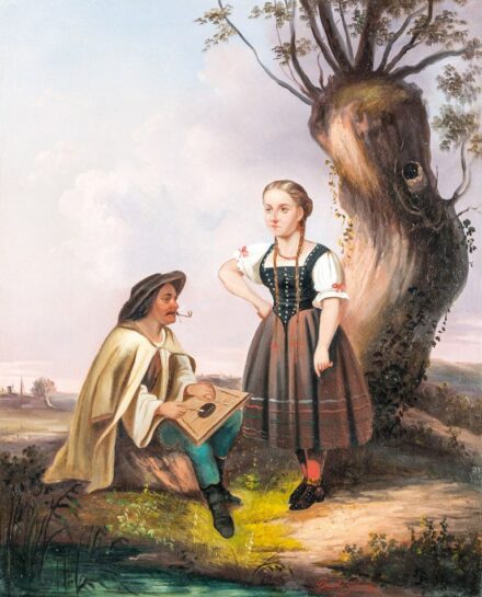 166. tétel, Jankó János (1833-1896): Falusi idill, 1863