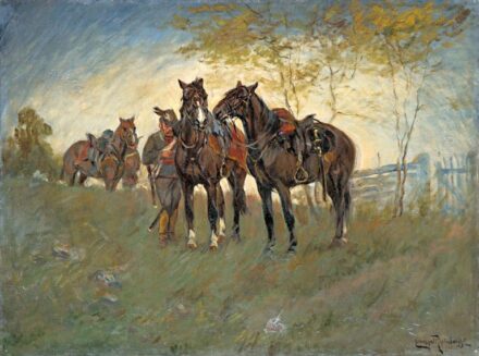 155. tétel, Lengyel-Reinfuss Ede (1873-1942): Pihenő huszárok