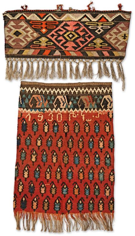 777. tétel, Kaukázusi kilim szőttes, 2 db