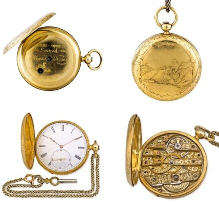 1126. tétel, Duplafedeles férfi kulcsos zsebóra