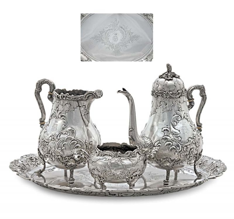 1061. tétel, Kávéskészlet, 4 db -os