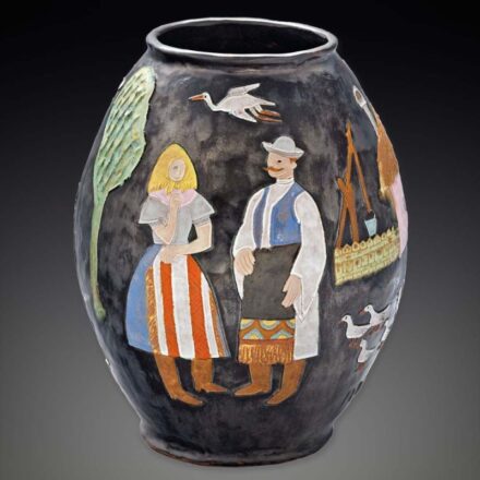 929. tétel, Váza falusi jelenettel, 1929 körül