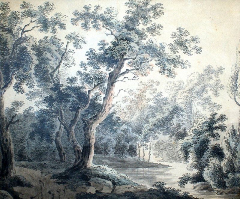 106. tétel, Ismeretlen XIX. sz-i festő - ROMANTIKUS TÁJ