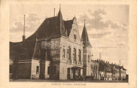 Kassa, Kosice; Vasútállomás / railway station 'vissza' So. Stpl