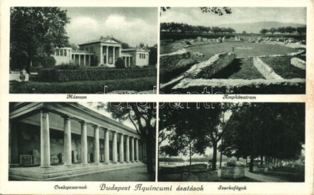 Budapest III. Aquincum, ásatások, múzeum, oszlopcsarnok, szarkofágok (EK)