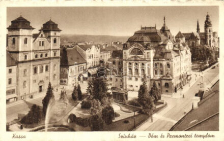 Kassa, Kosice; színház, dóm és Premontrei templom / theatre, dome, church