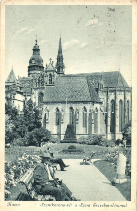 Kassa, Kosice; Szentkorona tér, Szent Erzsébet dóm / square, dome (EK)