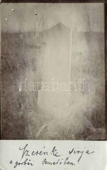 1907 Görbő, temető, Szerénke sírja, photo (fa)