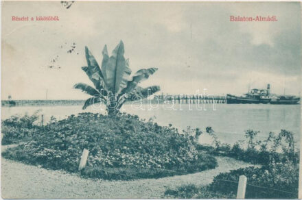 Balatonalmádi, kikötő, Baross gőzös; kiadja Pósa Endre (Rb)