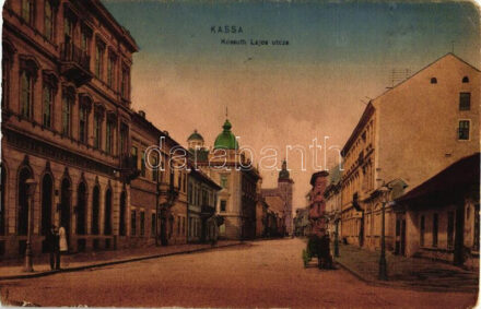Kassa, Kosice; Kossuth Lajos utca, Fritsche Vilmos Europa Kávéháza / street, Café Europa (EK)