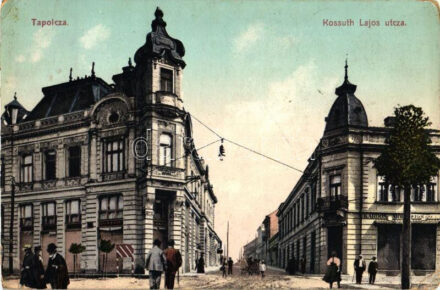 Tapolca, Kossuth Lajos utca, Kardos Mór és Gál M. Miksa üzlete (EK)