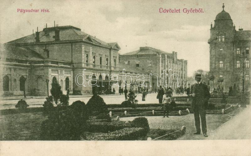 Győr, vasútállomás, Berecz Viktor kiadása (EK)