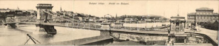 Budapest, Lánchíd, három részes panorama lap