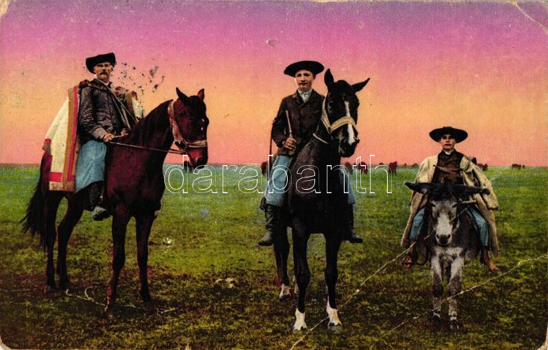 Hortobágyi élet, csikósok, folklór (fa)